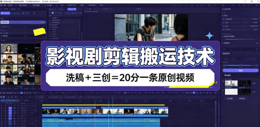 影视剧剪辑搬运技术,洗稿+三创=20分一条原创视频-百盟网