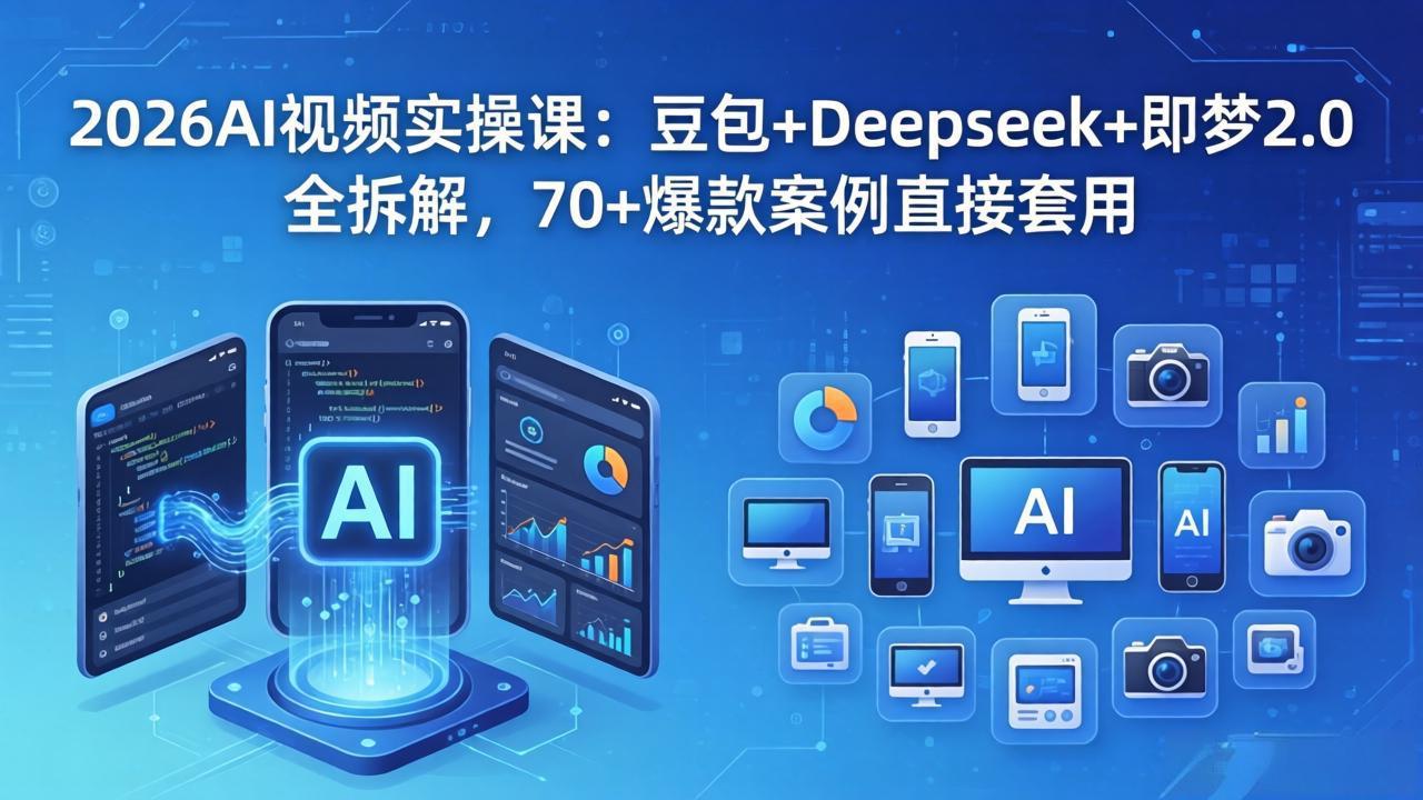 2026AI视频实操课:豆包+Deepseek+即梦2.0全拆解,70+爆款案例直接套用-百盟网