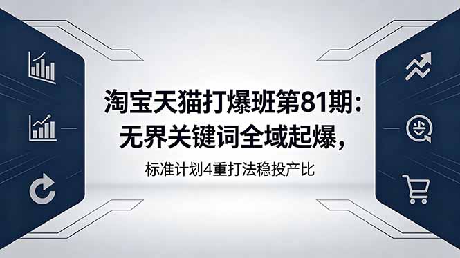 淘宝天猫打爆班第81期:无界关键词全域起爆,标准计划4重打法稳投产比-百盟网