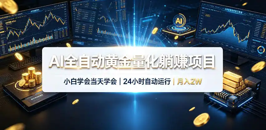 AI全自动黄金量化躺賺项目,24小时自动运行,月入2W!-百盟网