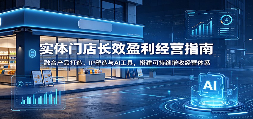 实体门店长效盈利经营指南:融合产品打造、IP塑造与AI工具,搭建可持续增收经营体系-百盟网