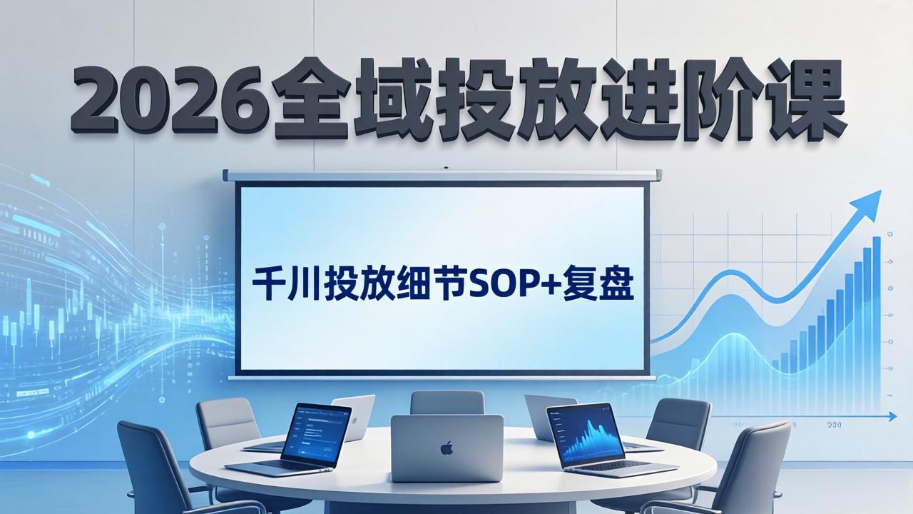 2026全域投放进阶课:杭州线下3天实战,千川投放细节SOP+复盘,撬动自然流量-百盟网