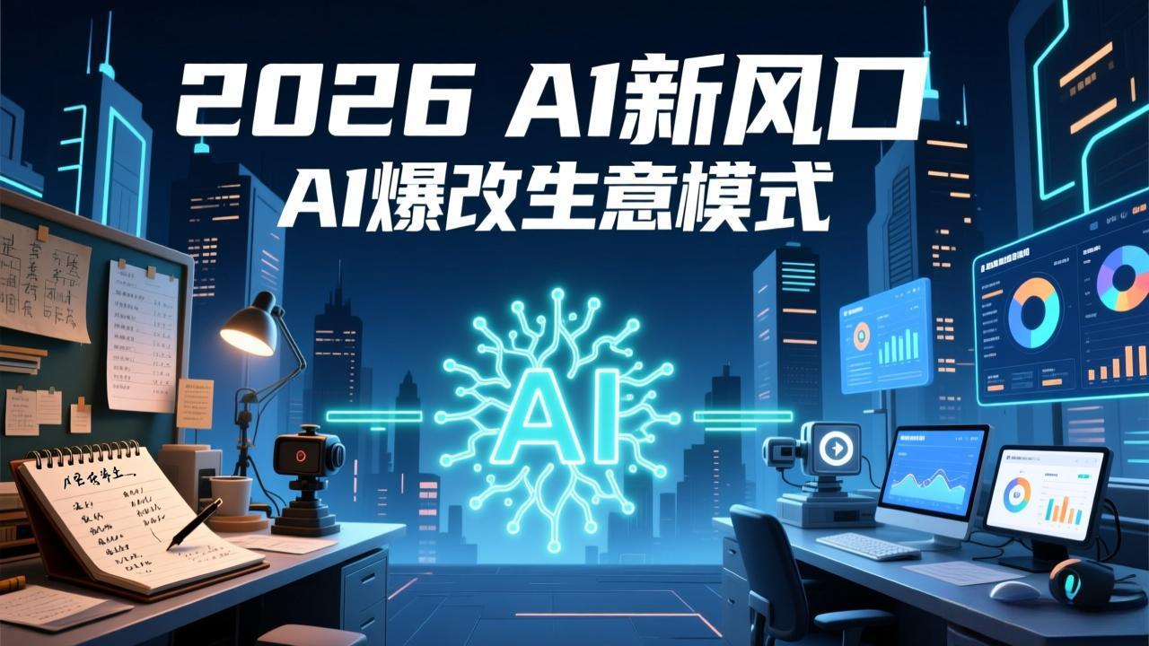 2026年AI创富新风口，用人工智能爆改你的生意模式，从短视频到直播全面降本增效抢占先机-百盟网