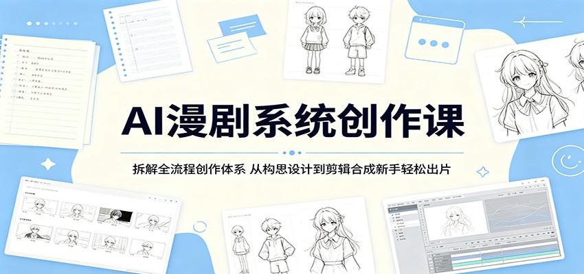 AI漫剧系统创作课:拆解全流程创作体系,从构思设计到剪辑合成新手轻松出片-百盟网