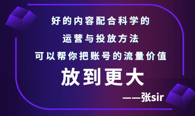 张sir账号流量增长课,告别海王流量,让你的流量更精准-百盟网