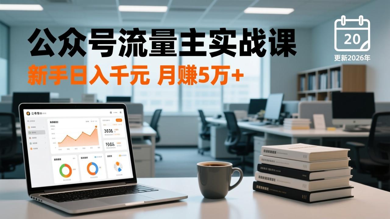 公众号流量主实战课-更新26年3月，爆文写作、流量池运营、多平台分发，新手日入千元月赚5w+-百盟网