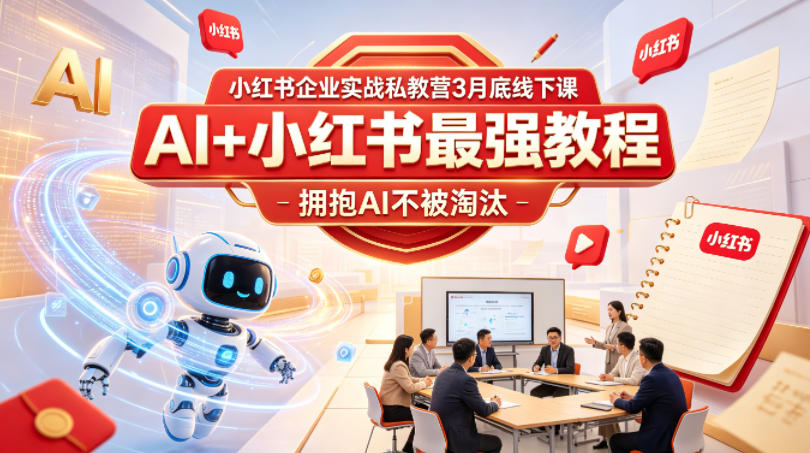 小红书企业实战私教营3月底线下课，AI+小红书最强教程，拥抱AI不被淘汰-百盟网