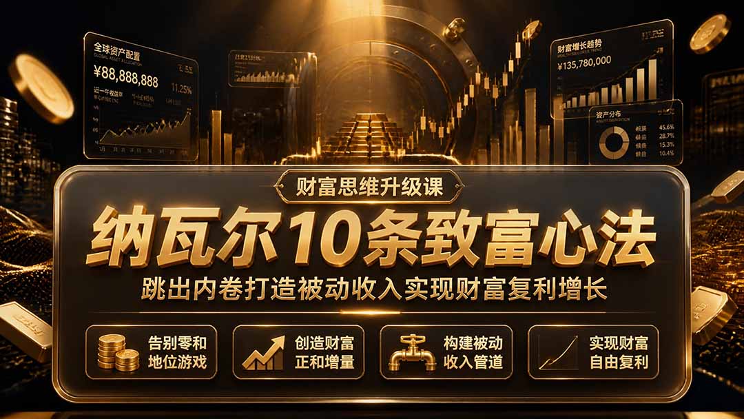 付费文章:纳瓦尔10条致富心法,跳出内卷打造被动收入实现财富复利增长-百盟网