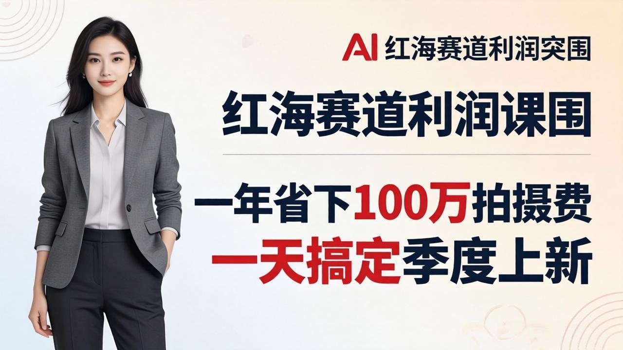 服装老板AI模特图课:一年省下100万拍摄费,一天搞定季度上新,红海赛道利润突围-百盟网