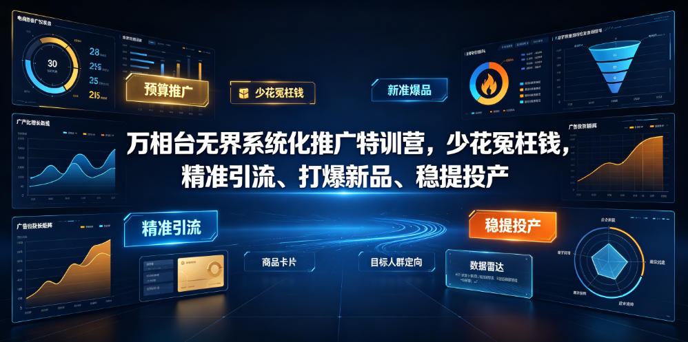 万相台无界系统化推广特训营VI0.0，少花冤枉钱，精准引流、打爆新品、稳提投产(全程录音+字幕)-百盟网