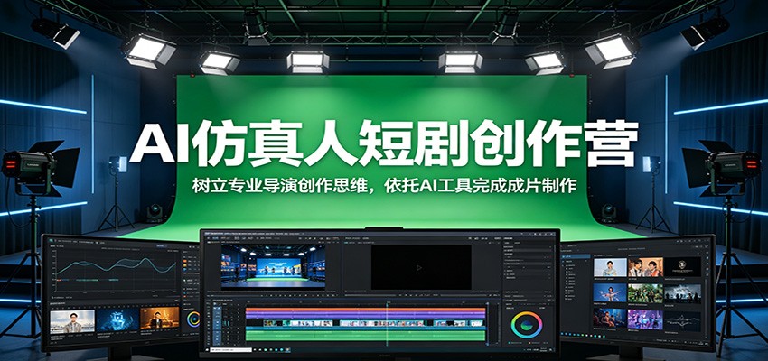 AI仿真人短剧创作营：树立专业导演创作思维，依托AI工具完成成片制作-百盟网