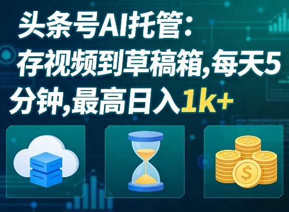 头条号AI托管,我存视频到你草稿箱,每天5分钟,最高日入1k+【揭秘】-百盟网