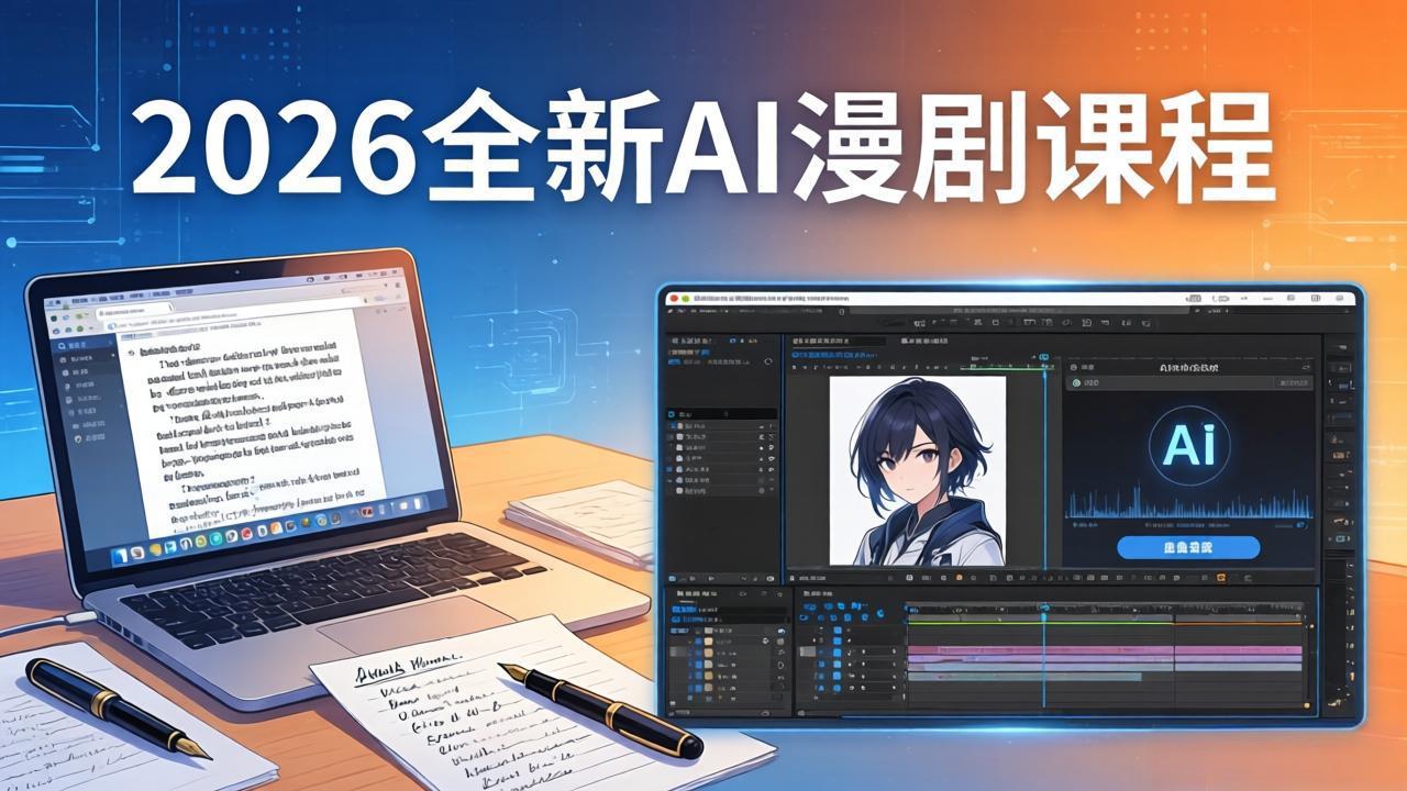 2026全新AI漫剧课程:覆盖创作全链路,教你写作分镜剪辑配音一站式打造漫剧作品-百盟网
