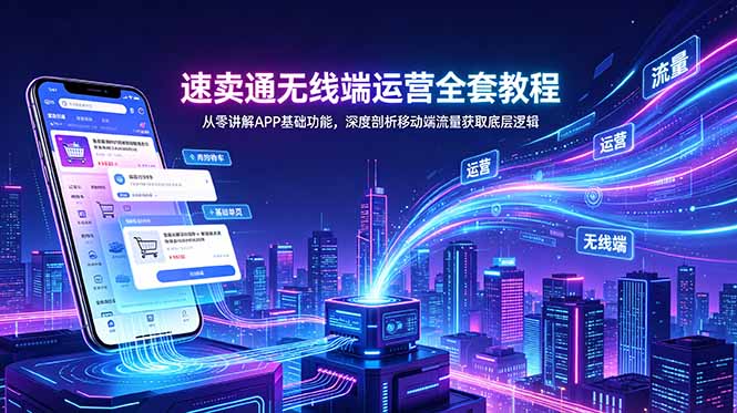 速卖通无线端运营全套教程,从零讲解APP基础功能,深度剖析移动端流量获取底层逻辑-百盟网