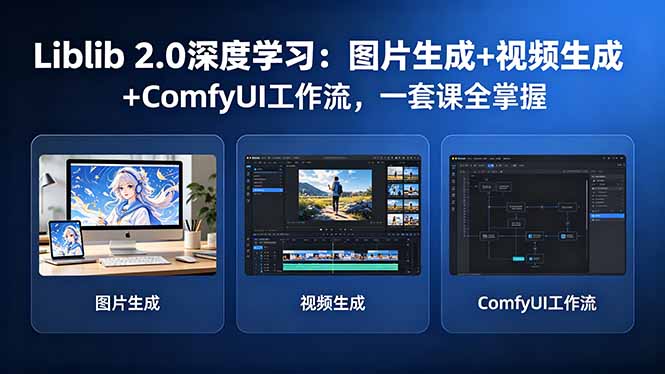 Liblib 2.0深度学习:图片生成+视频生成+ComfyUI工作流,一套课全掌握-百盟网