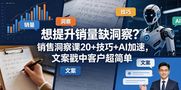 想提升销量缺洞察?销售洞察课20+技巧+AI加速,文案戳中客户超简单【原创双语字幕】-百盟网