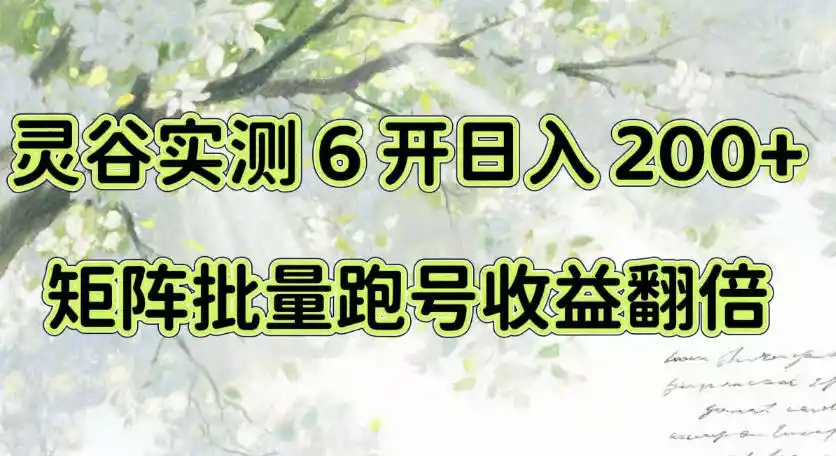一台电脑就能做！灵谷实测6开日入200+，矩阵批量跑号收益翻倍【揭秘】-百盟网