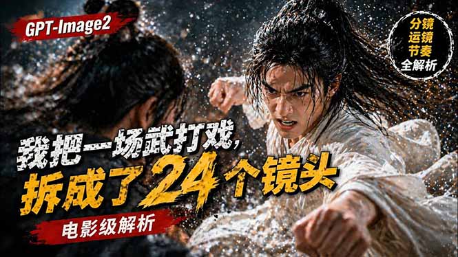 用GPT-Image2,把一段武打对决拆成24个连续镜头,从人物建立、动作衔接、运镜节奏,到情绪爆发-百盟网