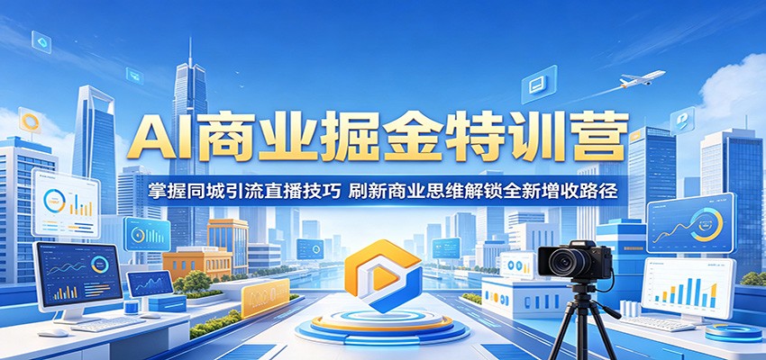 AI商业掘金特训营：掌握同城引流直播技巧，刷新商业思维解锁全新增收路径-百盟网